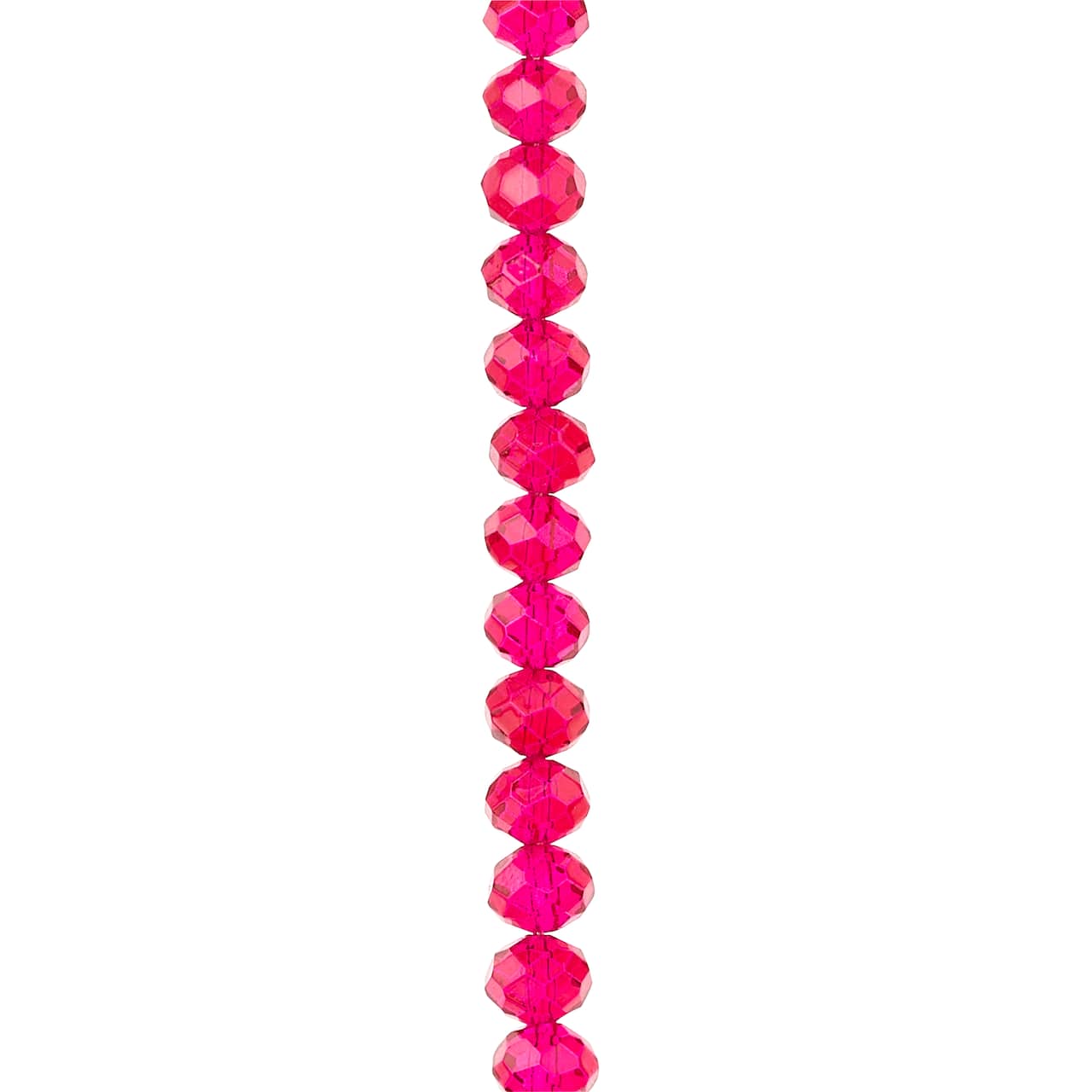 12 Pack: Fuchsia Faceted Glass Rondelle Beads, 8mm by Bead Landing™